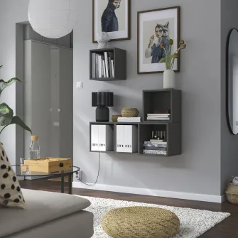 IKEA EKET Combinatie corp suspendat, gri inchis, 105x35x120 cm