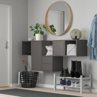 IKEA EKET Combinatie corp suspendat, gri inchis, 175x35x70 cm