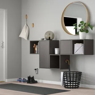 IKEA EKET Combinatie corp suspendat, gri inchis, 175x35x70 cm