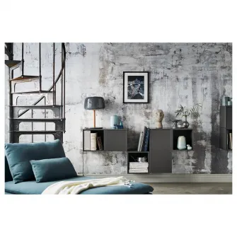 IKEA EKET Combinatie corp suspendat, gri inchis, 175x35x70 cm