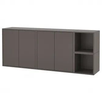 IKEA EKET Combinatie corp suspendat, gri inchis, 175x35x70 cm