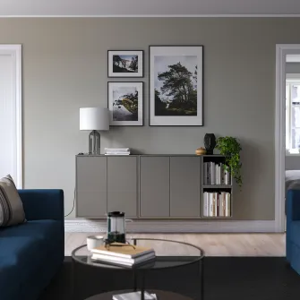 IKEA EKET Combinatie corp suspendat, gri inchis, 175x35x70 cm
