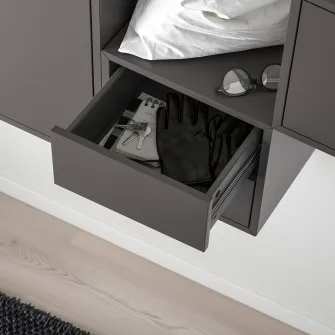 IKEA EKET Combinatie corp suspendat, gri inchis, 175x35x70 cm