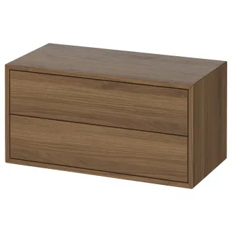 IKEA EKET Comoda 2 sertare, maro/aspect nuc, 70x35x35 cm