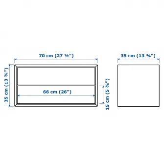 IKEA EKET Comoda 2 sertare, maro/aspect nuc, 70x35x35 cm