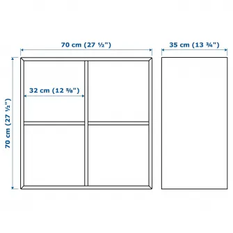 IKEA EKET Corp cu 4 compartimente, maro/aspect nuc, 70x35x70 cm