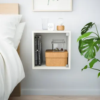 IKEA EKET Corp suspendat+usa de sticla, alb, 35x35x35 cm