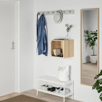 IKEA EKET Corp suspendat+usa de sticla, aspect stejar antichizat, 35x35x35 cm