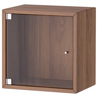 IKEA EKET Corp suspendat+usa de sticla, maro aspect nuc, 35x25x35 cm