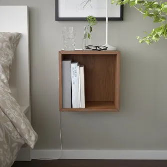 IKEA EKET Etajera suspendata, aspect nuc, 35x25x35 cm