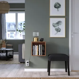 IKEA EKET Etajera suspendata, aspect nuc, 35x25x35 cm