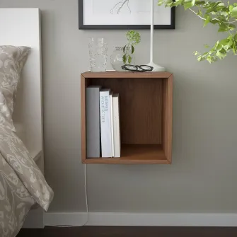 IKEA EKET Etajera suspendata, aspect nuc, 35x35x35 cm