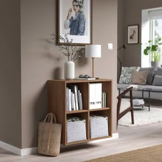 IKEA EKET Etajera suspendata+4 compartimente, aspect nuc, 70x35x70 cm