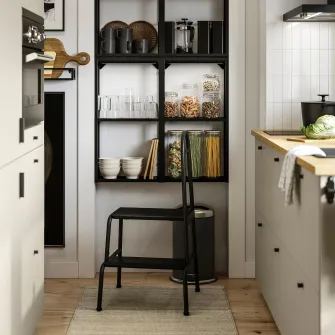 IKEA EKLATANT Borcan cu capac, sticla transparenta/bambus, 1.8 l