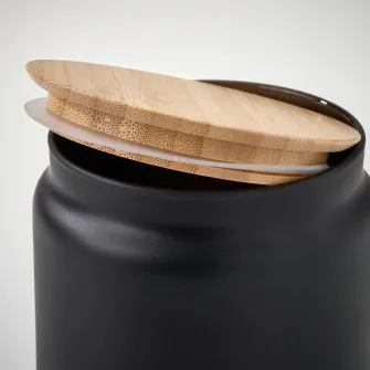 IKEA EKLATERA Borcan cu capac, negru, 1 l