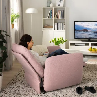 IKEA EKOLSUND Fotoliu extensibil rabatabil, Gunnared roz-maro deschis