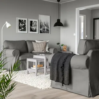 IKEA EKTORP Canapea 2 locuri, Hakebo gri inchis