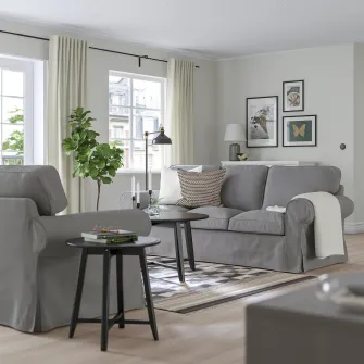 IKEA EKTORP Canapea 3 locuri, Hakebo gri inchis