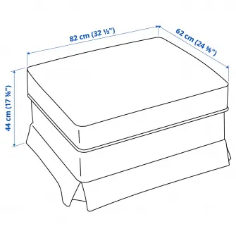 IKEA EKTORP Taburet cu depozitare, Hakebo gri inchis