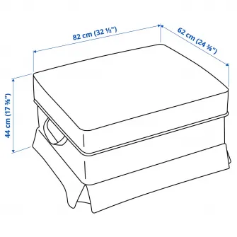 IKEA EKTORP Taburet cu depozitare, Karlshov bej/multicolor
