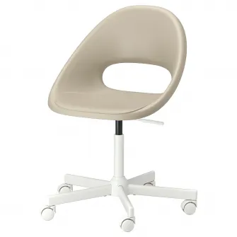 IKEA ELDBERGET / MALSKÄR Scaun rotativ, bej/alb