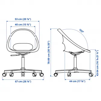 IKEA ELDBERGET / MALSKÄR Scaun rotativ, bej/negru