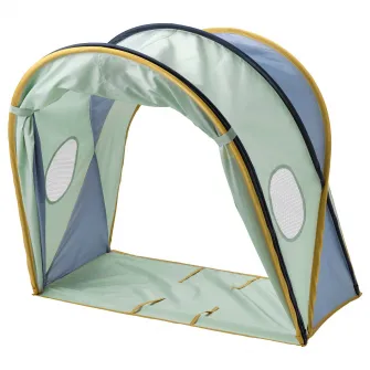 IKEA ELDFLUGA Cort pentru pat, albastru/verde, 70/80/90