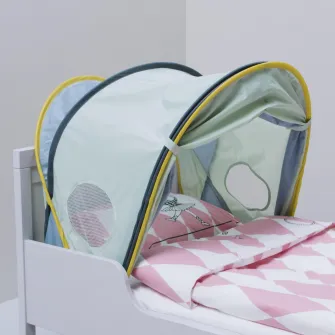 IKEA ELDFLUGA Cort pentru pat, albastru/verde, 70/80/90