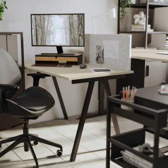 IKEA ELLOVEN Suport monitor cu sertar, antracit