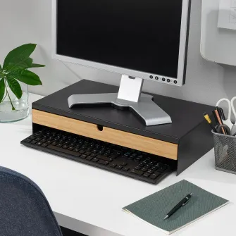 IKEA ELLOVEN Suport monitor cu sertar, antracit