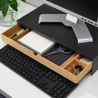 IKEA ELLOVEN Suport monitor cu sertar, antracit