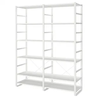 IKEA ELVARLI Ansamblu depozitare deschisa, alb, 165x55x216 cm