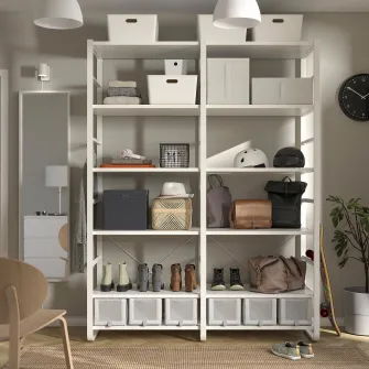 IKEA ELVARLI Ansamblu depozitare deschisa, alb, 165x55x216 cm