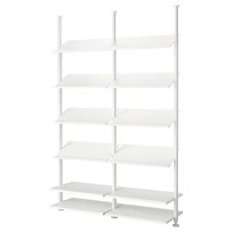 IKEA ELVARLI Ansamblu depozitare deschisa, alb, 175x51x222-350 cm