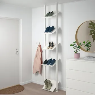 IKEA ELVARLI Ansamblu depozitare deschisa, alb, 52x36x222-350 cm