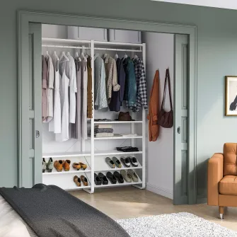 IKEA ELVARLI Combinatie dulap, alb, 165x40x216 cm