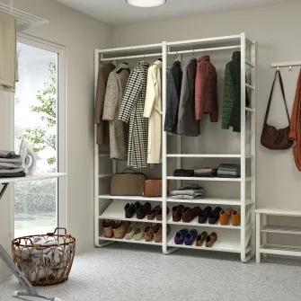 IKEA ELVARLI Combinatie dulap, alb, 165x40x216 cm