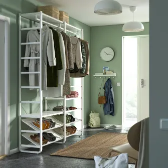 IKEA ELVARLI Combinatie dulap, alb, 165x40x216 cm