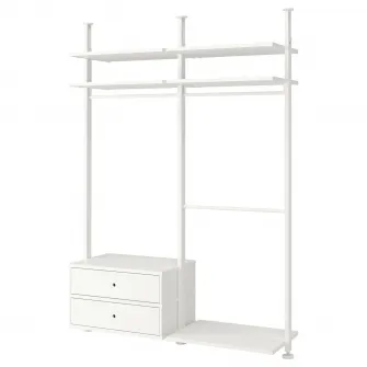 IKEA ELVARLI Combinatie dulap, alb, 175x51x222-350 cm