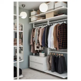 IKEA ELVARLI Combinatie dulap, alb, 175x51x222-350 cm