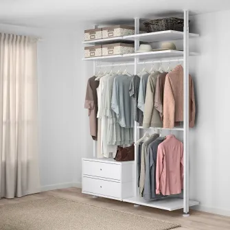IKEA ELVARLI Combinatie dulap, alb, 175x51x222-350 cm