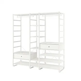 IKEA ELVARLI Combinatie dulap, alb, 205x55x216 cm