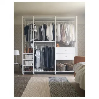 IKEA ELVARLI Combinatie dulap, alb, 205x55x216 cm