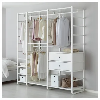 IKEA ELVARLI Combinatie dulap, alb, 205x55x216 cm