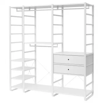 IKEA ELVARLI Combinatie dulap, alb, 205x55x216 cm