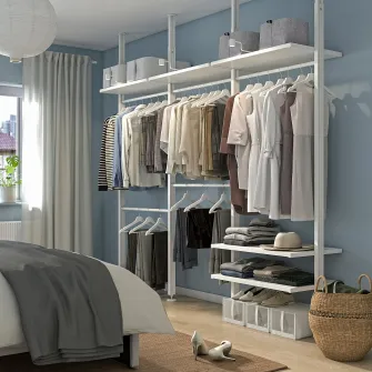 IKEA ELVARLI Combinatie dulap, alb, 258x51x222-350 cm