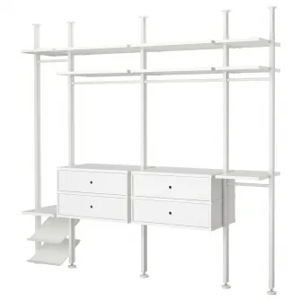 IKEA ELVARLI Combinatie dulap, alb, 262x51x222-350 cm