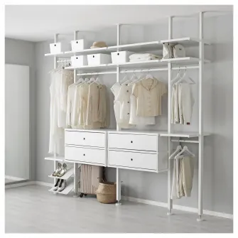 IKEA ELVARLI Combinatie dulap, alb, 262x51x222-350 cm