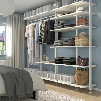 IKEA ELVARLI Combinatie dulap, alb, 303x51x222-350 cm