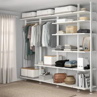 IKEA ELVARLI Combinatie dulap, alb, 303x51x222-350 cm